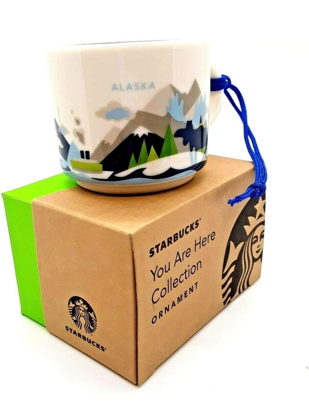NIB Starbucks You Are Here Collection Alaska 2oz Cup Ornament Retired Rare
